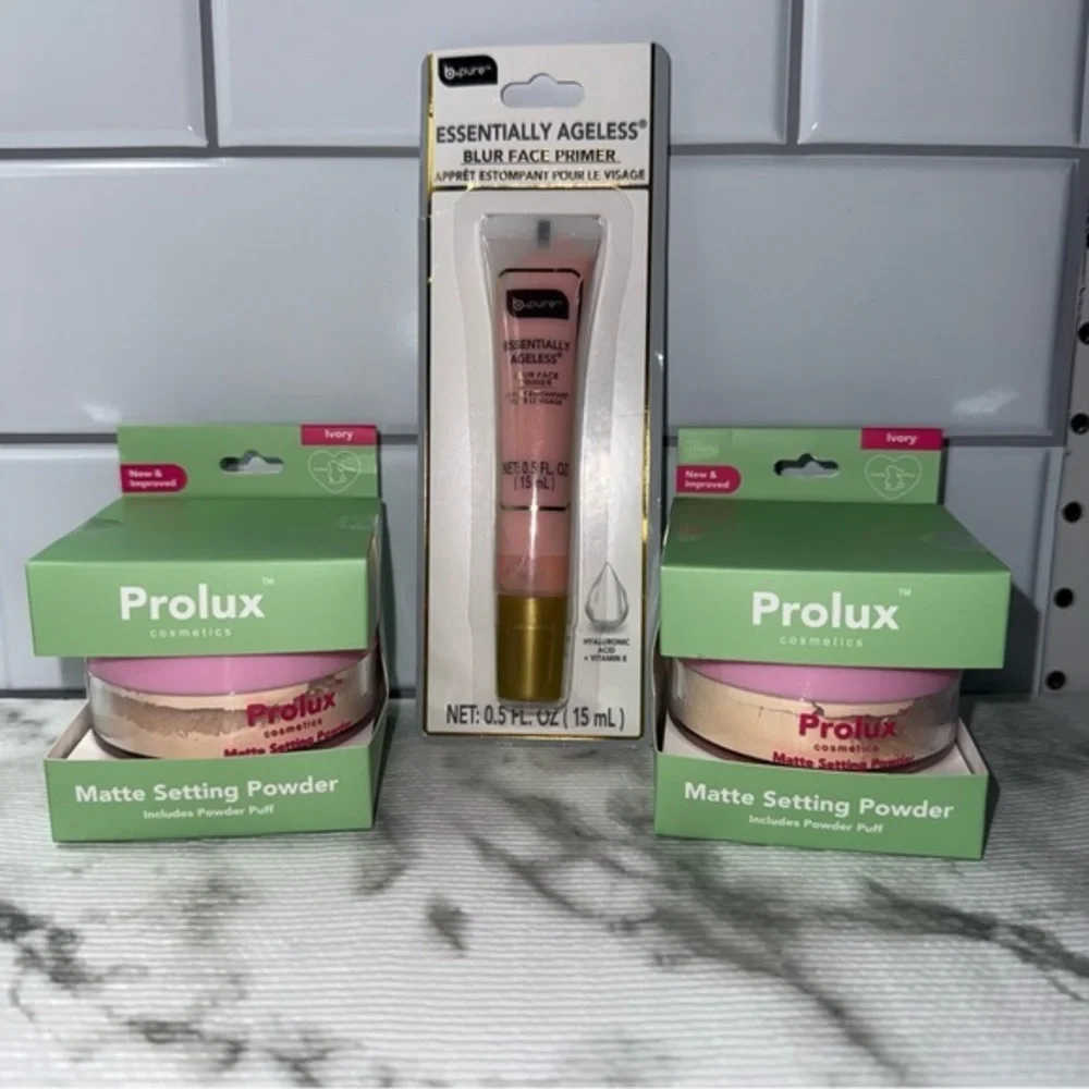 Makeup Bundle – Prolux Matte Setting Powder Ivory + b.pure Blur Face Primer
